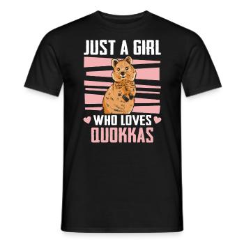 Animal kangourou à queue courte quokka - T-shirt homme - noir - Devant - AI Model Male 178 light (178cm)