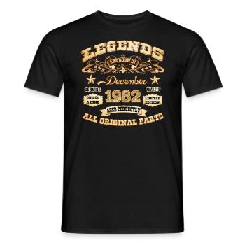 Legends are born in December 1982 - Men's T-Shirt - black - Front - AI Model Male 178 light (178cm)