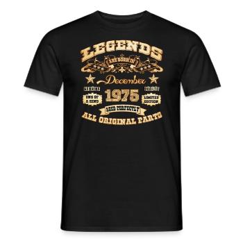 Legends are born in December 1975 - Men's T-Shirt - black - Front - AI Model Male 178 light (178cm)