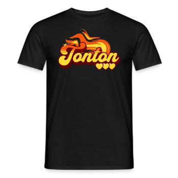 Motif Flamme Cadeau Tonton Oncle - T-shirt homme - noir - Devant - AI Model Male 178 light (178cm)