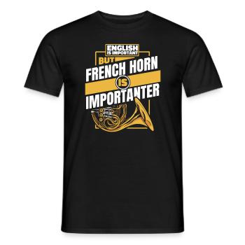French Horn Instrument - Männer T-Shirt - Schwarz - Vorne - AI Model Male 178 light (178cm)