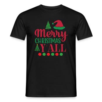 Merry Christmas Y'all - Weihnachten - Men's T-Shirt - black - Front - AI Model Male 178 light (178cm)