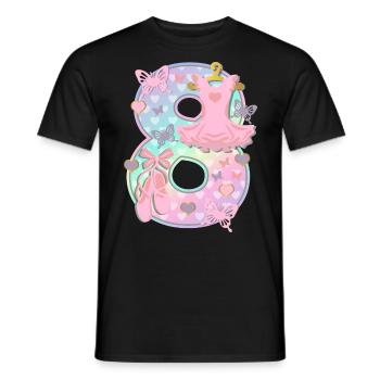 Ballerina 8. Geburtstagsparty Nummer 8 - 8 Jahre - Männer T-Shirt - Schwarz - Vorne - AI Model Male 178 light (178cm)