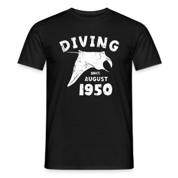 Diver Birthday - Diving since August 1950 - Men's T-Shirt - black - Front - AI Model Male 178 light (178cm)