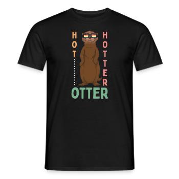 Lustiges Hot Hotter Otter Otterliebe - Männer T-Shirt - Schwarz - Vorne - AI Model Male 178 light (178cm)
