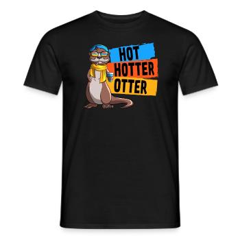 Lustiges Hot Hotter Otter Otterliebe - Männer T-Shirt - Schwarz - Vorne - AI Model Male 178 light (178cm)