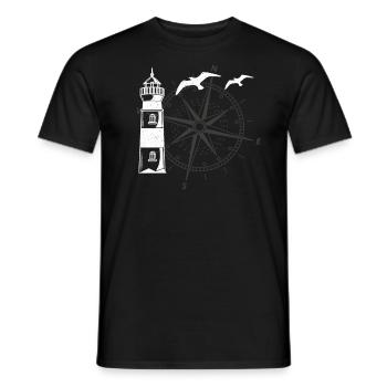 Anchor Windrose Maritime Sea Sailing - T-shirt homme - noir - Devant - AI Model Male 178 light (178cm)