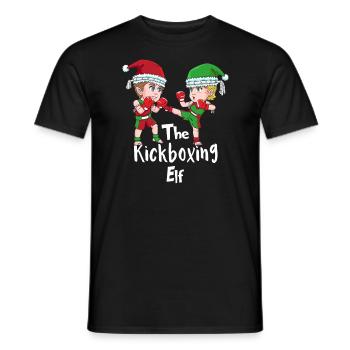 Lustiges Kickboxer Elf Weihnachten Boxen - Männer T-Shirt - Schwarz - Vorne - AI Model Male 178 light (178cm)
