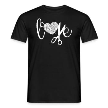 Knitting Crochet Knitter - Men's T-Shirt - black - Front - AI Model Male 178 light (178cm)