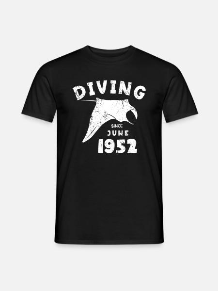 Anniversaire du plongeur - Plongée depuis juin 1952 - T-shirt homme - noir