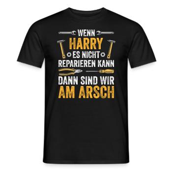 Lustiges Harry Handwerker Heimwerker Sprüche - Männer T-Shirt - Schwarz - Vorne - AI Model Male 178 light (178cm)