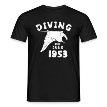 Diver Birthday - Diving since June 1953 - Men's T-Shirt - black - Front - AI Model Male 178 light (178cm)