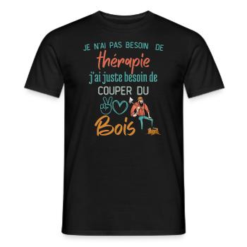 Thérapie Couper du bois - T-shirt homme - noir - Devant - AI Model Male 178 light (178cm)