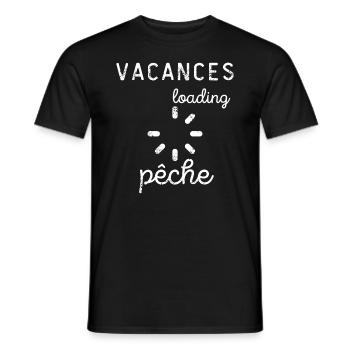 vacances pêche - T-shirt homme - noir - Devant - AI Model Male 178 light (178cm)