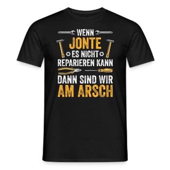 Lustiges Jonte Handwerker Heimwerker Sprüche - Männer T-Shirt - Schwarz - Vorne - AI Model Male 178 light (178cm)