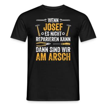 Lustiges Josef Handwerker Heimwerker Sprüche - Männer T-Shirt - Schwarz - Vorne - AI Model Male 178 light (178cm)