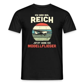 Modellflugzeug Modellflieger Modellbau Flugzeug - Männer T-Shirt - Schwarz - Vorne - AI Model Male 178 light (178cm)