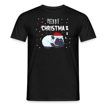 Lustiges Schaf Merry Christmaz Weihnachten Bauer - Männer T-Shirt - Schwarz - Vorne - AI Model Male 178 light (178cm)