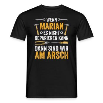 Lustiges Marian Handwerker Heimwerker Sprüche - Männer T-Shirt - Schwarz - Vorne - AI Model Male 178 light (178cm)