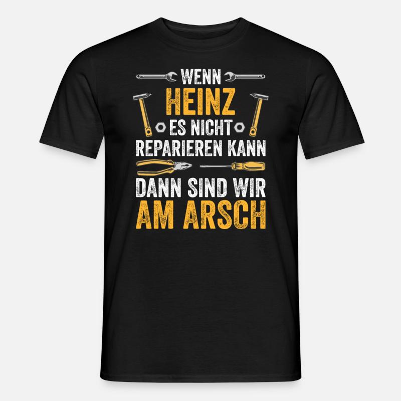 Lustiges Heinz Handwerker Heimwerker Sprüche - Männer T-Shirt - Schwarz