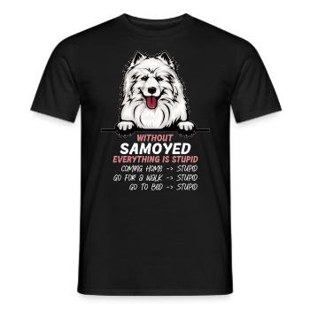 Ohne Samojede ist alles doof - Männer T-Shirt - Schwarz - Vorne - AI Model Male 178 light (178cm)