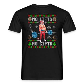 Lustiges No Lifts No Gifts Ugly Christmas Workout - Männer T-Shirt - Schwarz - Vorne - AI Model Male 178 light (178cm)