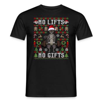 Lustiges No Lifts No Gifts Ugly Christmas Workout - Männer T-Shirt - Schwarz - Vorne - AI Model Male 178 light (178cm)