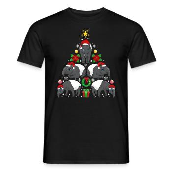Tapir Weihnachtsbaum Tier - Männer T-Shirt - Schwarz - Vorne - AI Model Male 178 light (178cm)
