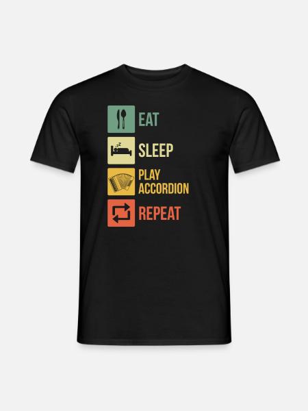 Accordion Styrian Harmonica Accordion - Men's T-Shirt - black