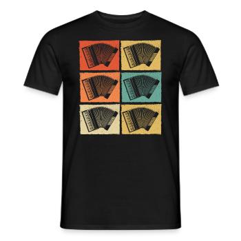 Accordion Styrian Harmonica Accordion - Men's T-Shirt - black - Front - AI Model Male 178 light (178cm)