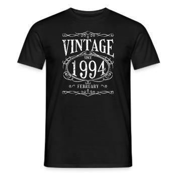 Birthday - Vintage since February 1994 - Men's T-Shirt - black - Front - AI Model Male 178 light (178cm)