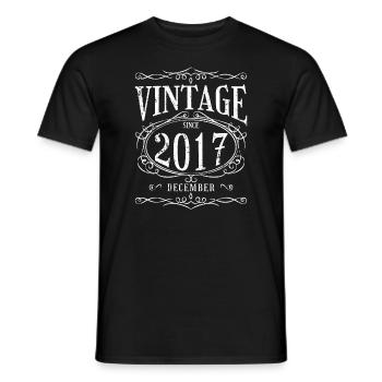 Birthday - Vintage since December 2017 - Men's T-Shirt - black - Front - AI Model Male 178 light (178cm)