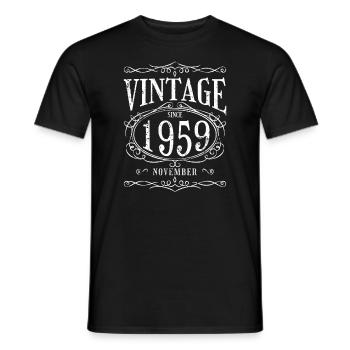 Anniversaire - Millésime depuis novembre 1959 - T-shirt homme - noir - Devant - AI Model Male 178 light (178cm)