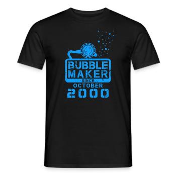Plongeur Birthday Bubblemaker depuis octobre 2000 - T-shirt homme - noir - Devant - AI Model Male 178 light (178cm)