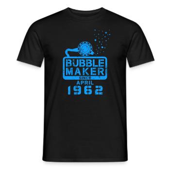 Plongeur anniversaire Bubblemaker depuis avril 1962 - T-shirt homme - noir - Devant - AI Model Male 178 light (178cm)