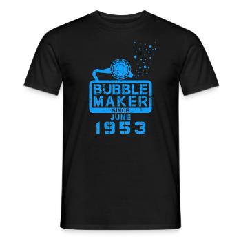 Diver Birthday Bubblemaker since June 1953 - Men's T-Shirt - black - Front - AI Model Male 178 light (178cm)