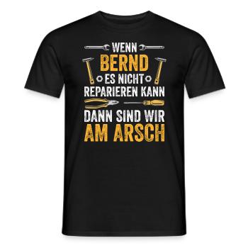 Lustiges Bernd Handwerker Heimwerker Sprüche - Männer T-Shirt - Schwarz - Vorne - AI Model Male 178 light (178cm)