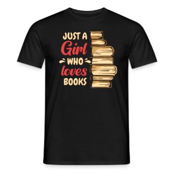 Bücher Buch lesen Bücherei Bibliothek Bücherwurm - Männer T-Shirt - Schwarz - Vorne - AI Model Male 178 light (178cm)