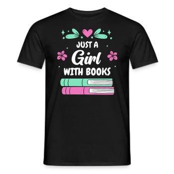 Bücher Buch lesen Bücherei Bibliothek Bücherwurm - Männer T-Shirt - Schwarz - Vorne - AI Model Male 178 light (178cm)