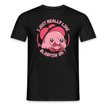 Blobfish Fish Funny Blob Blobby Blobfish - Men's T-Shirt - black - Front - AI Model Male 178 light (178cm)