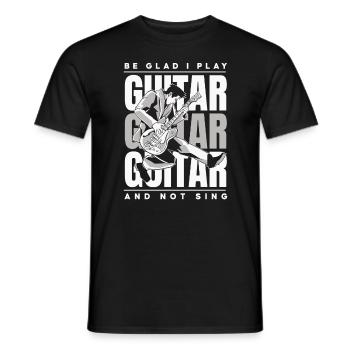 Guitar Guitarist Musician Acoustic Guitar Instruments - Men's T-Shirt - black - Front - AI Model Male 178 light (178cm)