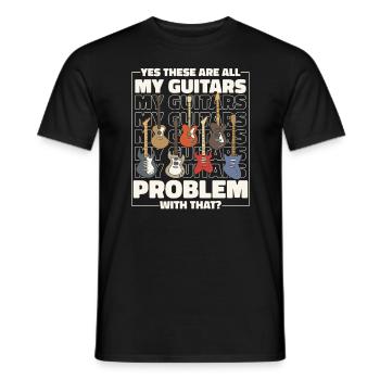 Guitar Guitarist Musician Acoustic Guitar Instruments - Men's T-Shirt - black - Front - AI Model Male 178 light (178cm)