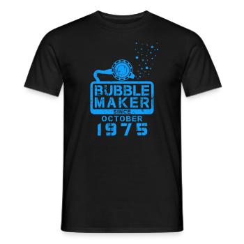 Plongeur Birthday Bubblemaker depuis octobre 1975 - T-shirt homme - noir - Devant - AI Model Male 178 light (178cm)