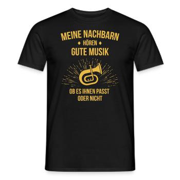 Tenorhorn Tenorhornspieler Tenorhornist - Männer T-Shirt - Schwarz - Vorne - AI Model Male 178 light (178cm)