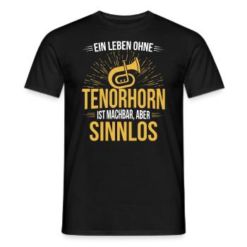 Tenorhorn Tenorhornspieler Tenorhornist - Männer T-Shirt - Schwarz - Vorne - AI Model Male 178 light (178cm)