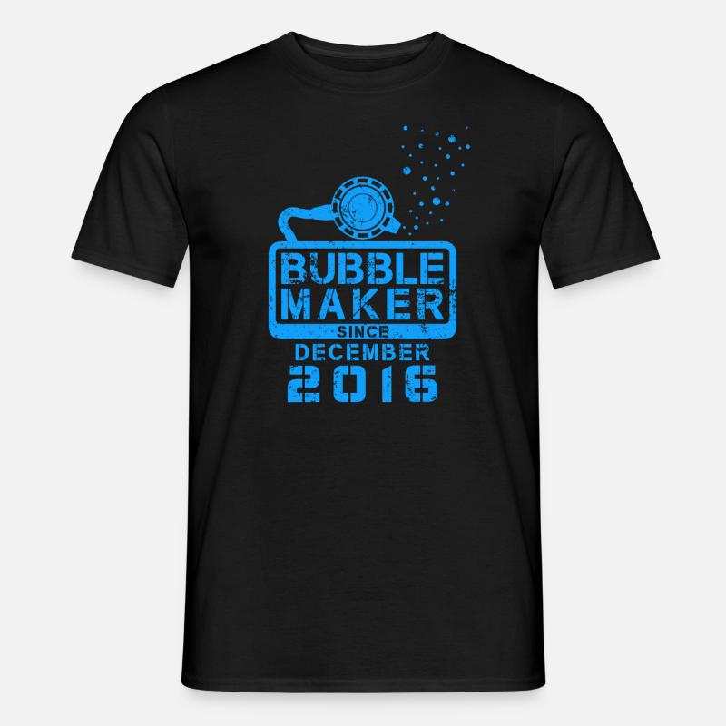 Taucher Geburtstag Bubblemaker seit Dezember 2016 - Männer T-Shirt - Schwarz