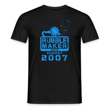 Plongeur Birthday Bubblemaker depuis août 2007 - T-shirt homme - noir - Devant - AI Model Male 178 light (178cm)