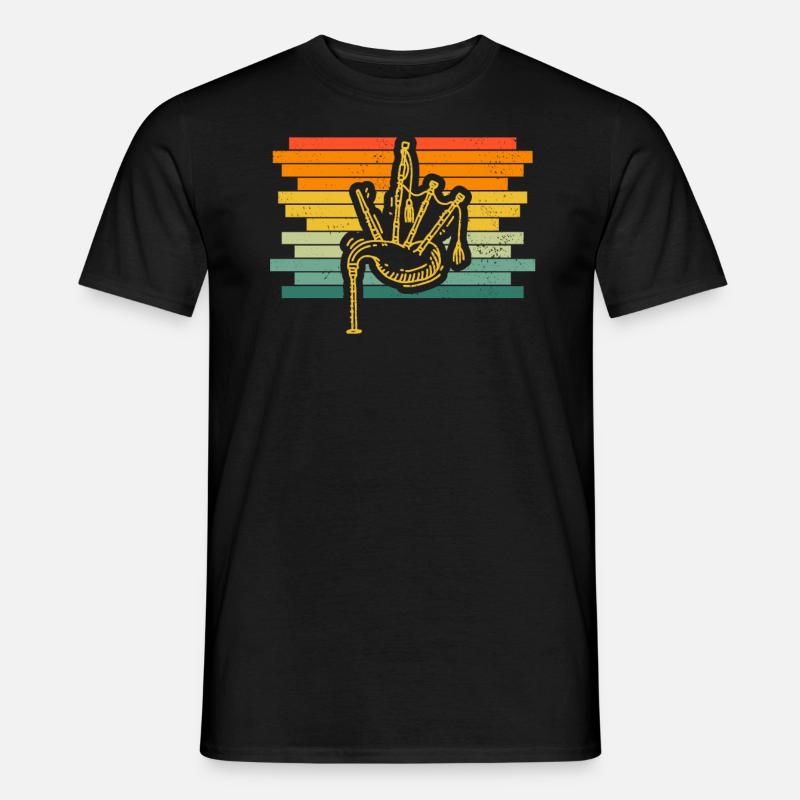 Dudelsack Dudelsackspieler Sackpfeife - Männer T-Shirt - Schwarz