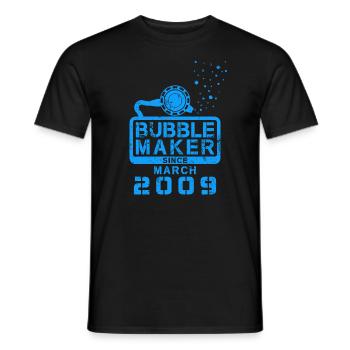 Plongeur Birthday Bubblemaker depuis mars 2009 - T-shirt homme - noir - Devant - AI Model Male 178 light (178cm)