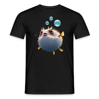 Kugelfisch Kugelfische Fisch Ozean Tier - Männer T-Shirt - Schwarz - Vorne - AI Model Male 178 light (178cm)